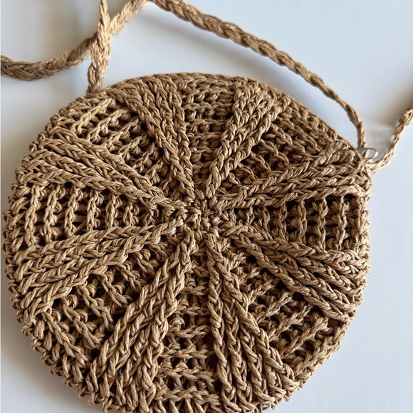Straw Crossbody Purse, Round, Zip Top Closure, Lined…NWOT - Picture 4 of 4